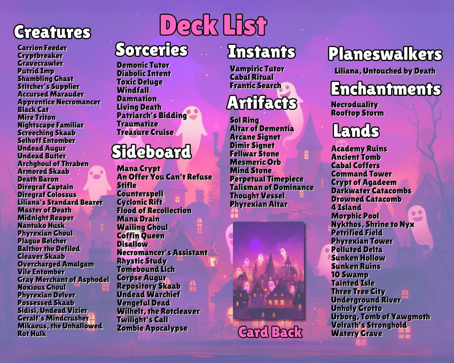 Zombies Proxy Deck Gisa and Geralf 100 Cards + Sideboard + Tokens | Premium Quality Custom MTG Proxies for EDH Commander