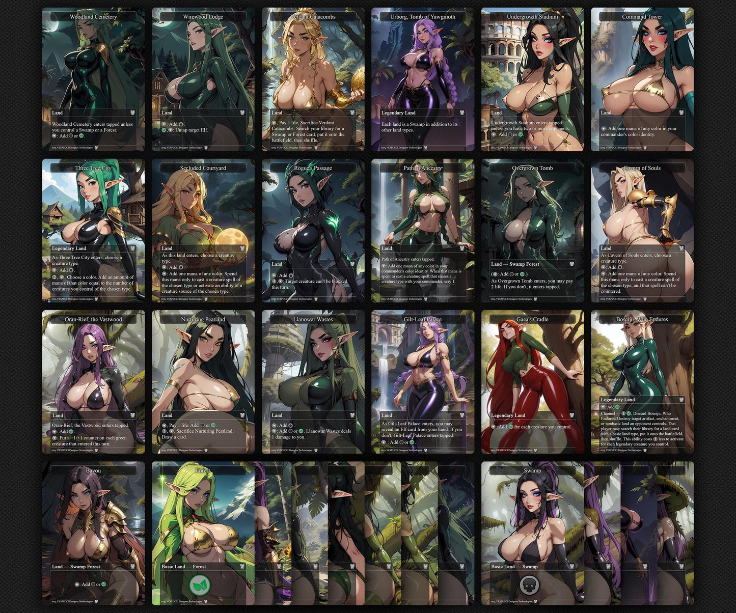 Lathril Blade of the Elves EDH Anime Style Waifu Proxy Deck Custom Proxy Elf Tribal Elves High Quality Cards, 120 Cards, 18 Sideboard Cards