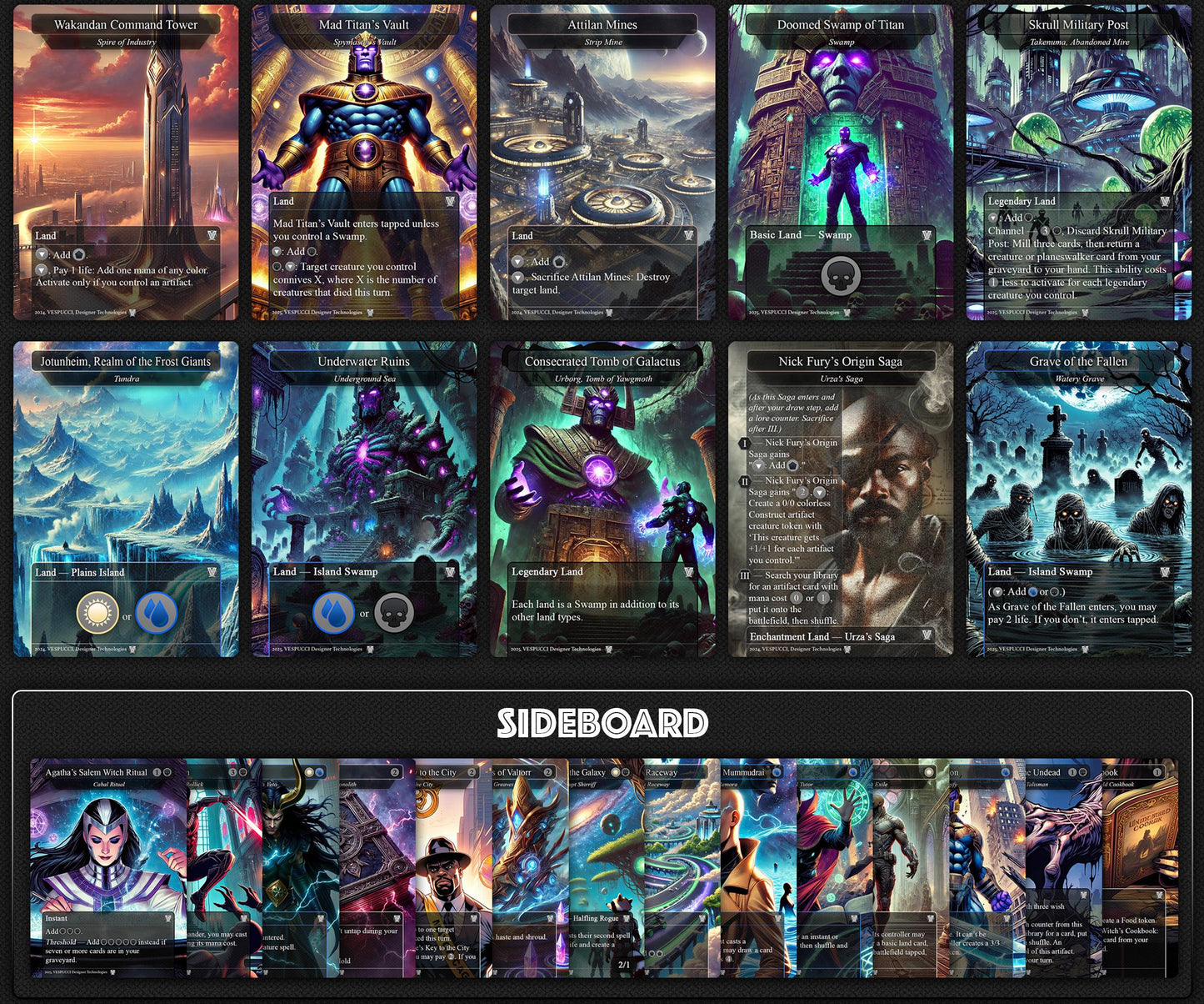 Hashaton the Scarab's Fist EDH Deck, 115 Cards, 15 Sideboard, Includes all major characters, Thanos and High Evolutionary Themed