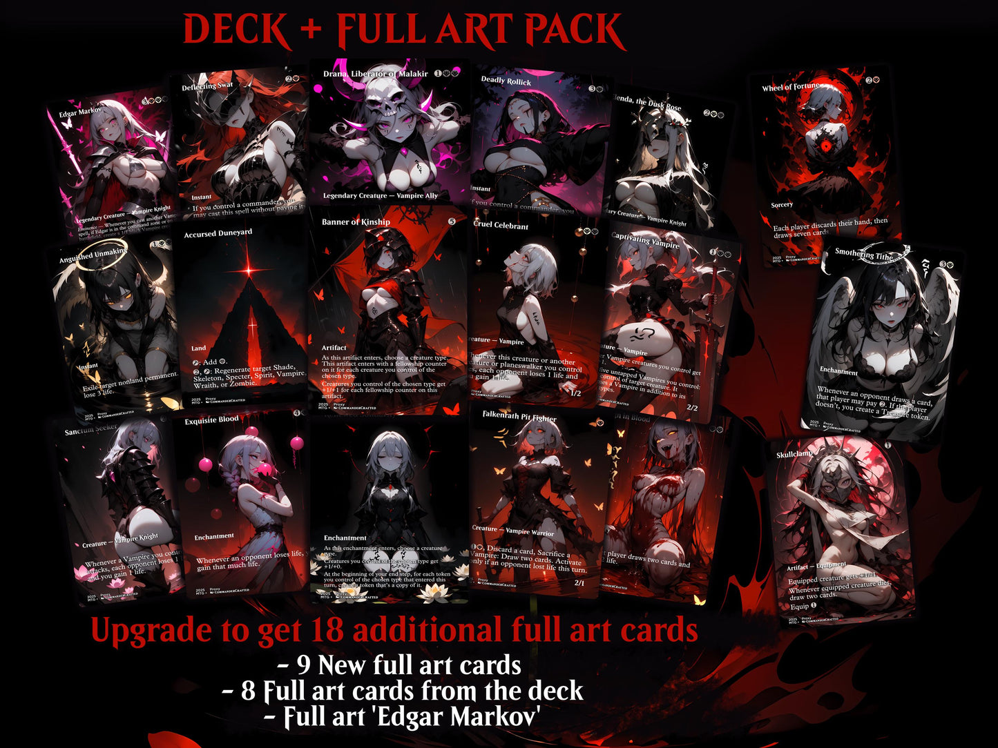 Vampire Tribal Commander Deck Edgar Markov Complete EDH Deck Proxy Deck