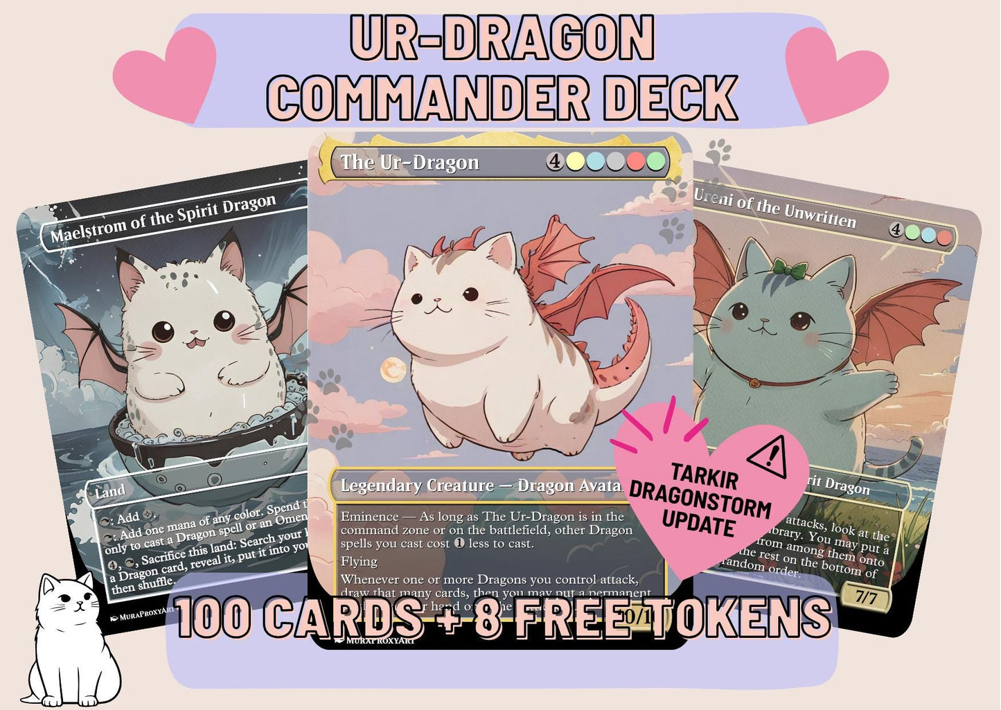 Ur-Dragon Proxy Commander Deck, 100 Cards + 8 Free Tokens | Cute Custom Full Art | MuraProxyArt