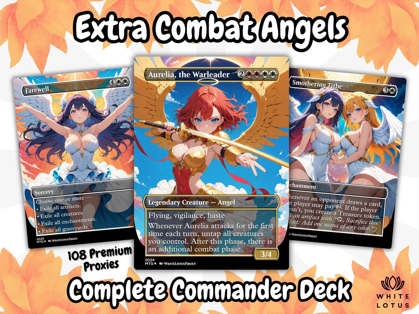 Aurelia Angels Extra Combats Anime Waifu Proxy Commander Deck Custom Proxy EDH Angel English High Quality Cards