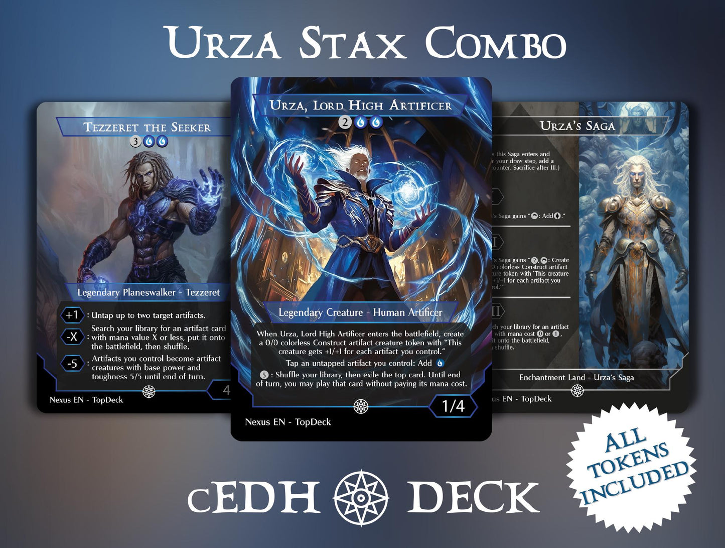 Urza Stax Combo cEDH - Commander EDH Deck - With Tokens - MTG Full Proxy Deck, Altered Cards cEDH