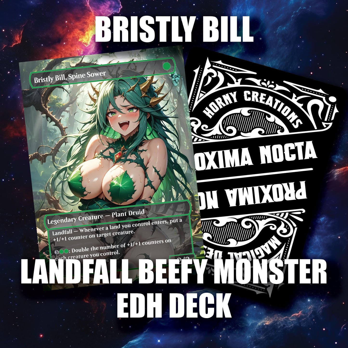 Mono Green Waifu Wonderland – Custom Proxy MTG Commander Deck | Bristly Bill. Spiky, Sassy, Landfall Commander