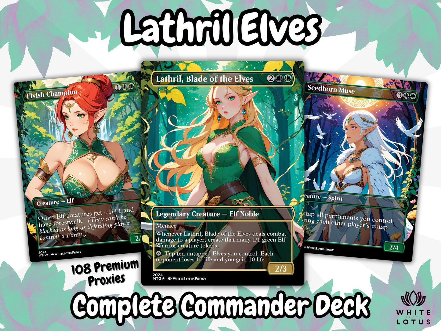 Lathril Blade of the Elves Anime Waifu Ready to Play Proxy Commander Deck Custom Proxy EDH Elf Tribal Elves High Quality Cards