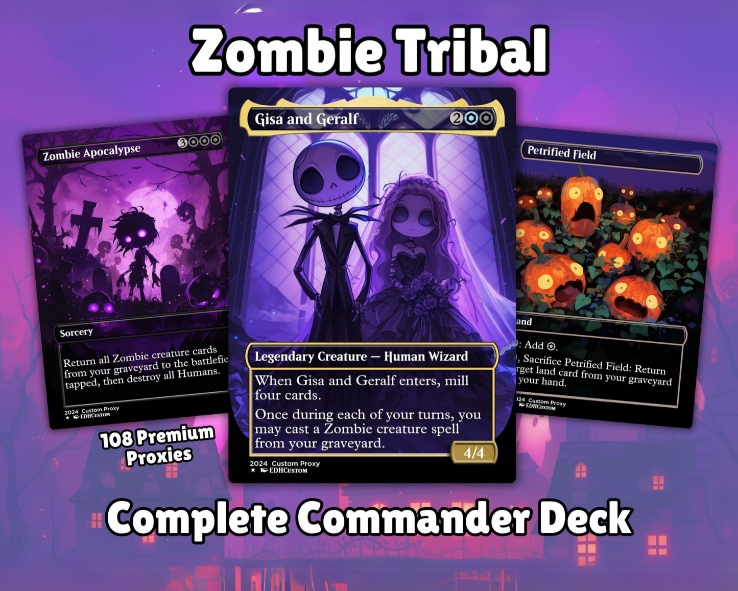 Zombies Proxy Deck Gisa and Geralf 100 Cards + Sideboard + Tokens | Premium Quality Custom MTG Proxies for EDH Commander