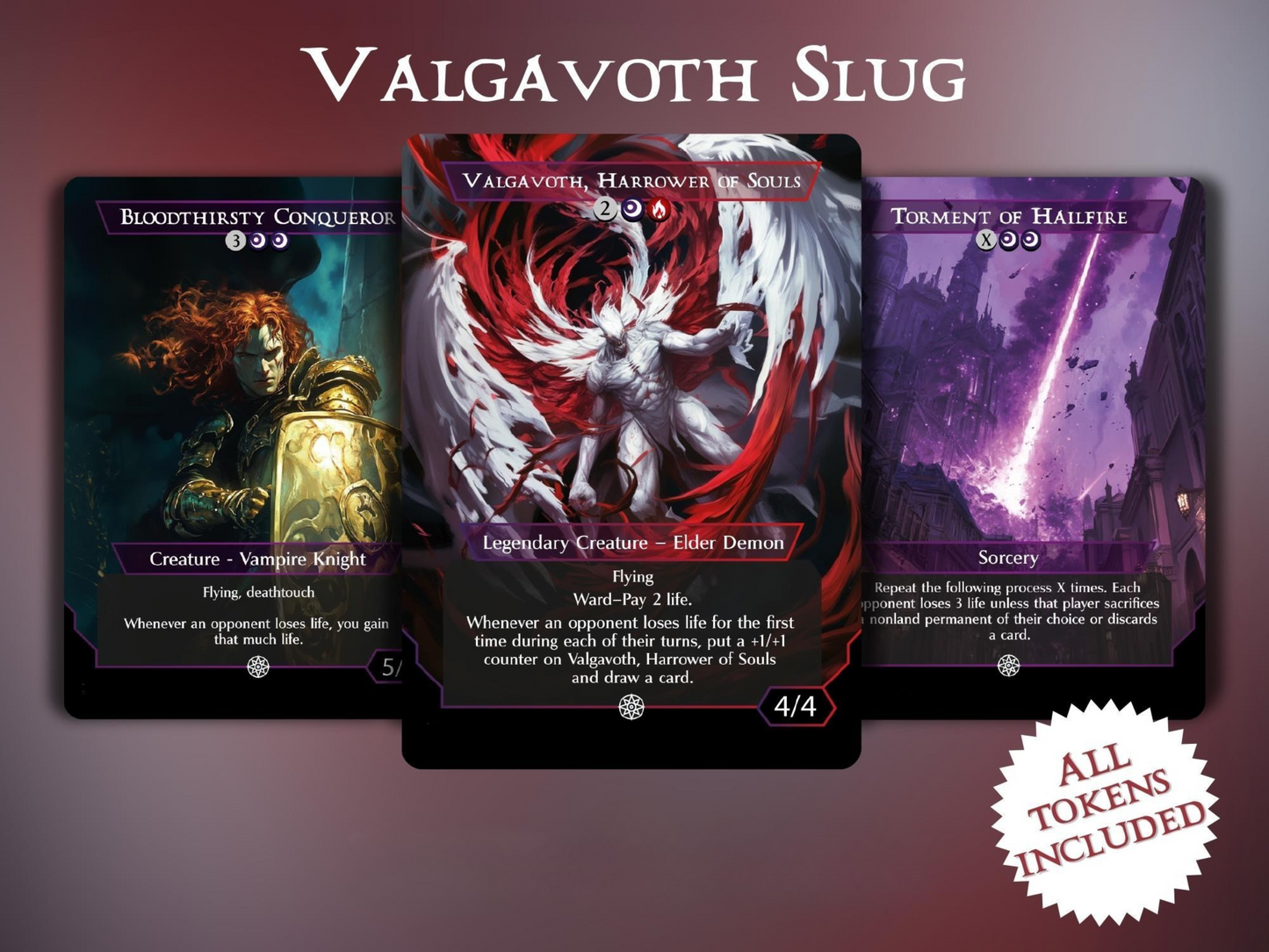 Valgavoth Slug - Commander EDH Deck - With Tokens - MTG Full Proxy Deck, Altered Cards cEDH