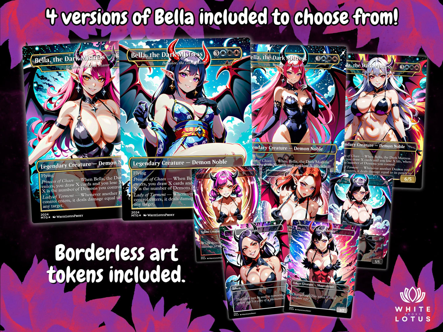 Demon Tribal Anime Style Waifu Proxy Commander Deck Special Edition Custom MTG EDH Deck English High Quality Cards