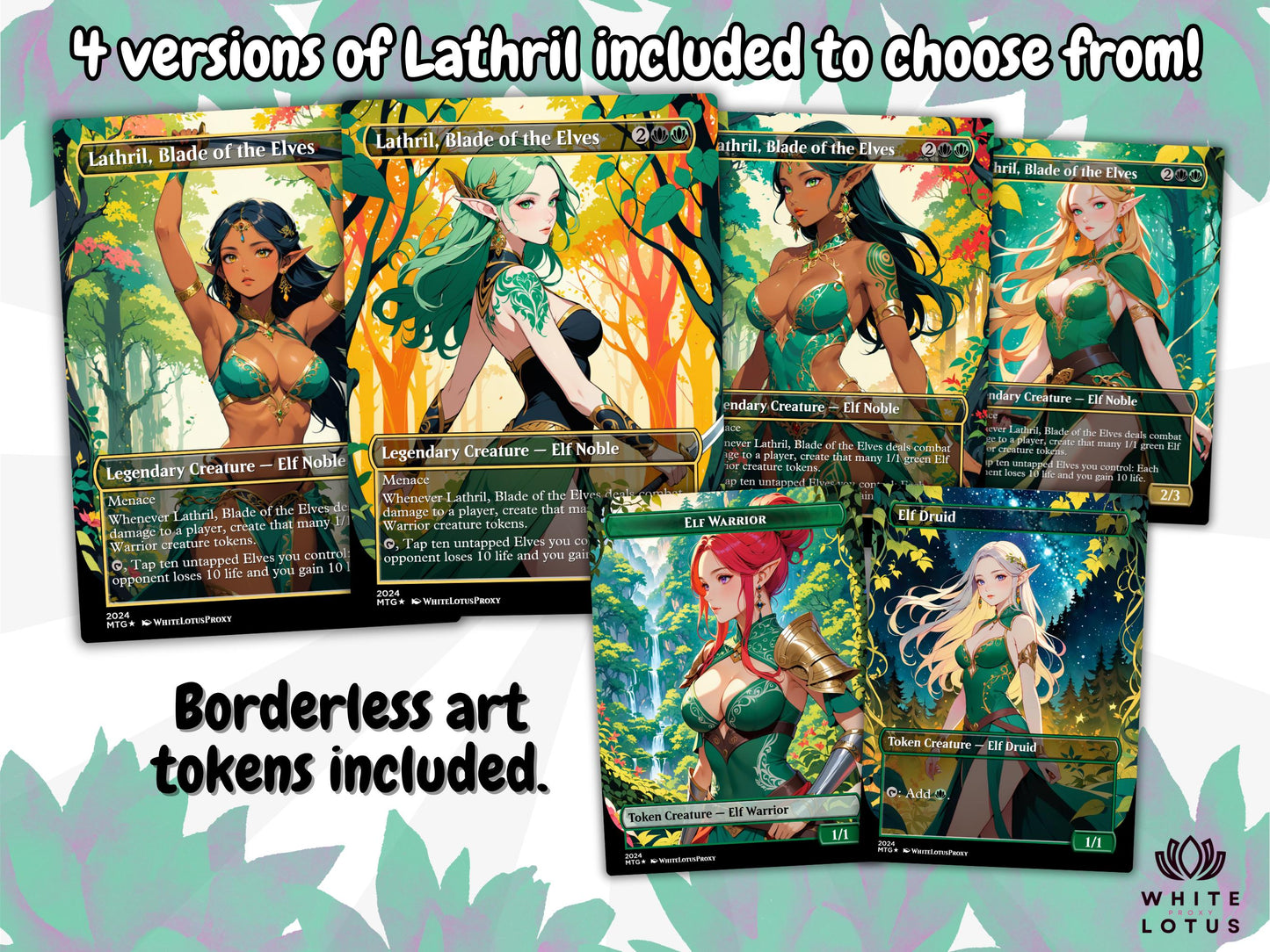 Lathril Blade of the Elves Anime Waifu Ready to Play Proxy Commander Deck Custom Proxy EDH Elf Tribal Elves High Quality Cards