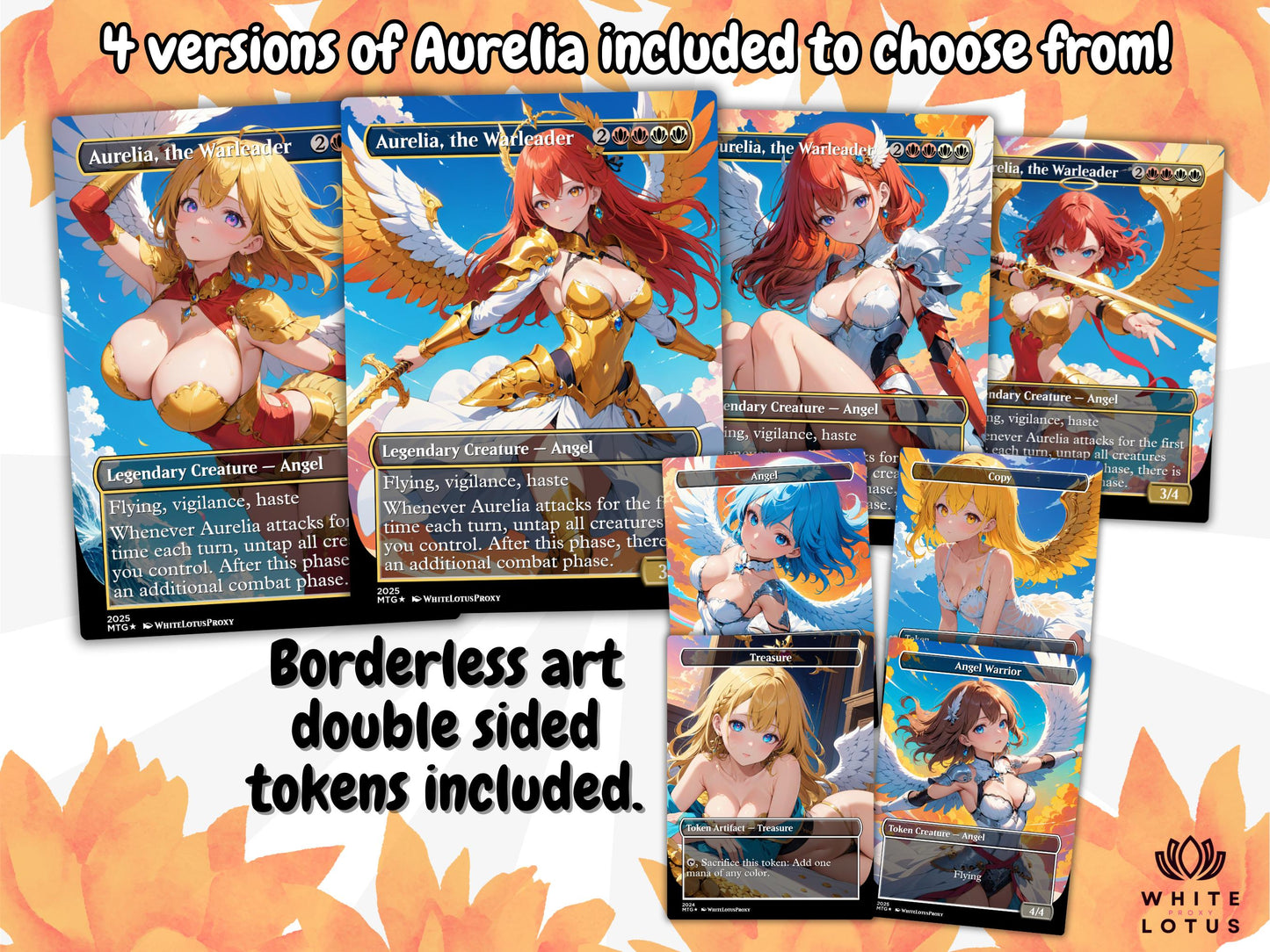 Aurelia Angels Extra Combats Anime Waifu Proxy Commander Deck Custom Proxy EDH Angel English High Quality Cards