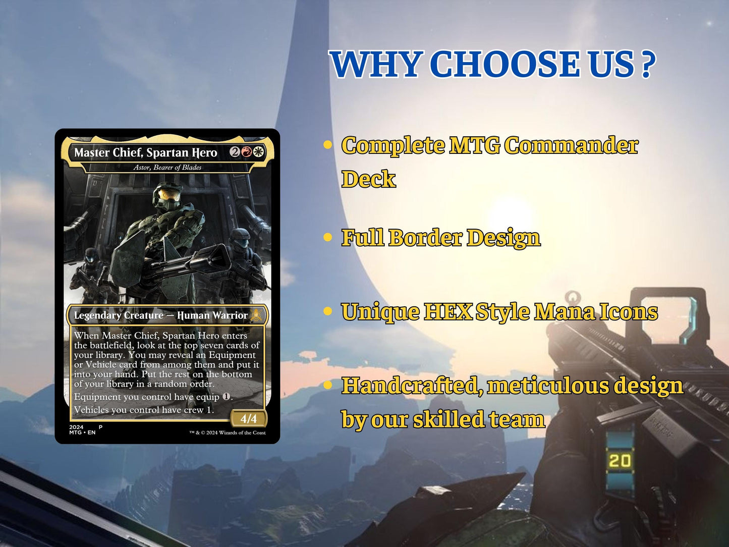 Halo Infinite Commander Deck • Halo Infinite themed Mtg Proxy Deck • Halo Armor • Mtg Deck Box •Proxy Custom Card •MTG Proxy Cards •Edh Deck
