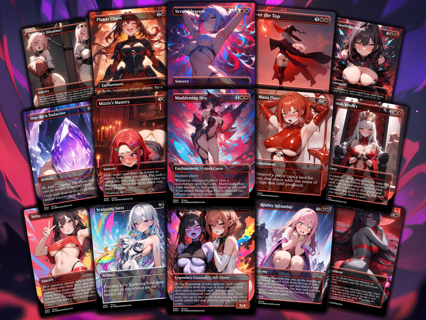 Chaos Commander Deck Zurzoth Custom MTG Cards Premium Proxy Cards Complete EDH Deck Premium Quality