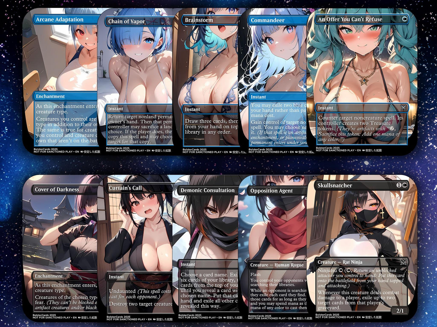 Yuriko, the Tiger's Shadow Anime Waifu Proxy Custom Card TCG Foil/NonFoil Mature Gorgeous Anime Art For EDH Commander Gift For Him/Her