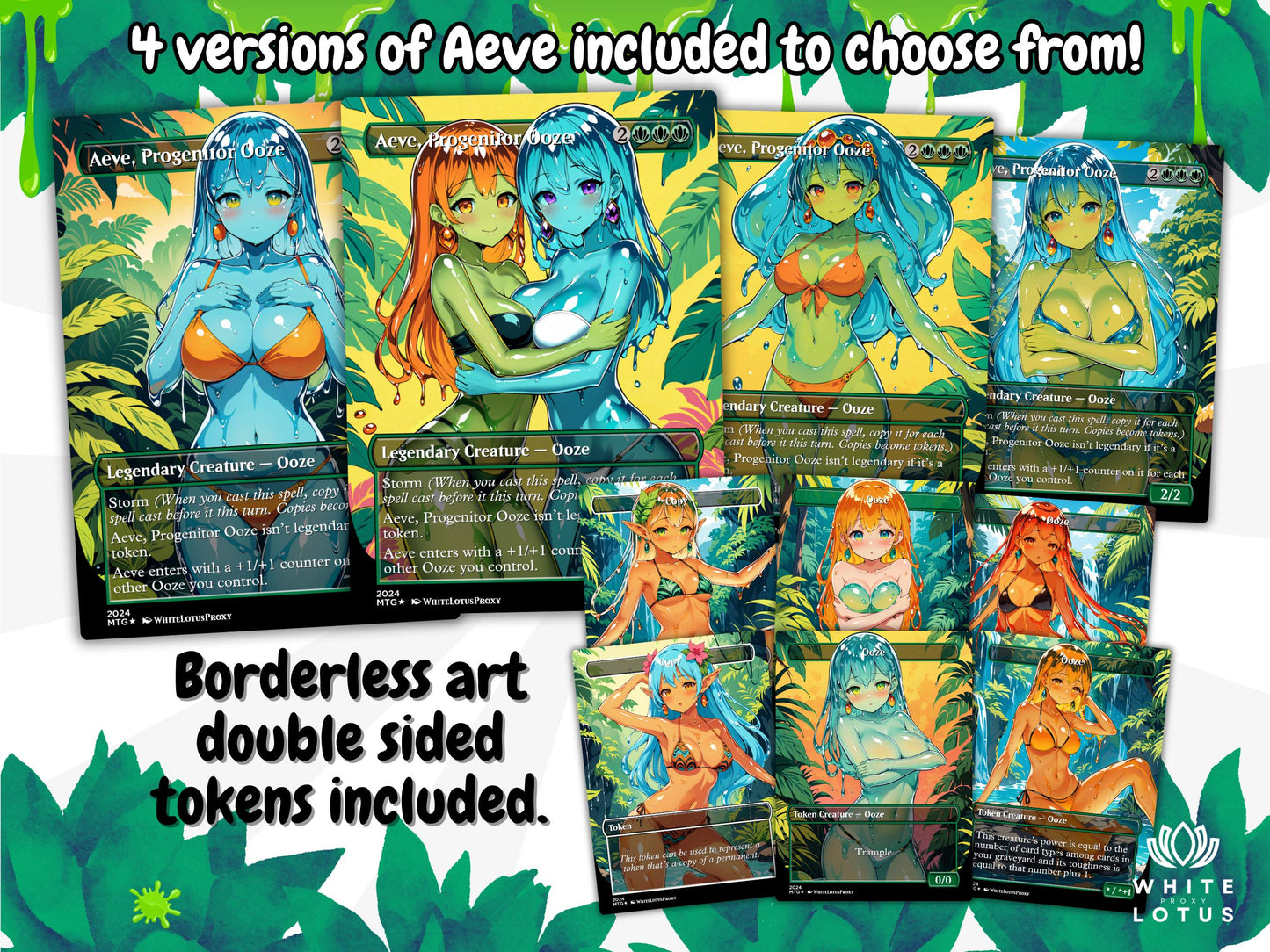 Ooze Tribal / Slime Storm Anime Style Waifu Proxy Commander Deck Special Edition Custom MTG EDH Deck English High Quality Cards