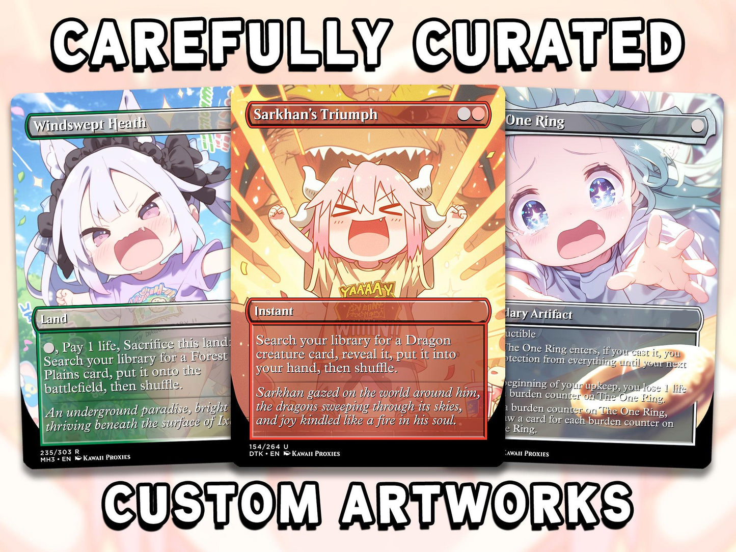 Chibi UR-Dragon MTG Deck - Dragon Tribal EDH | 100+ Premium Custom Cards | Competitive play