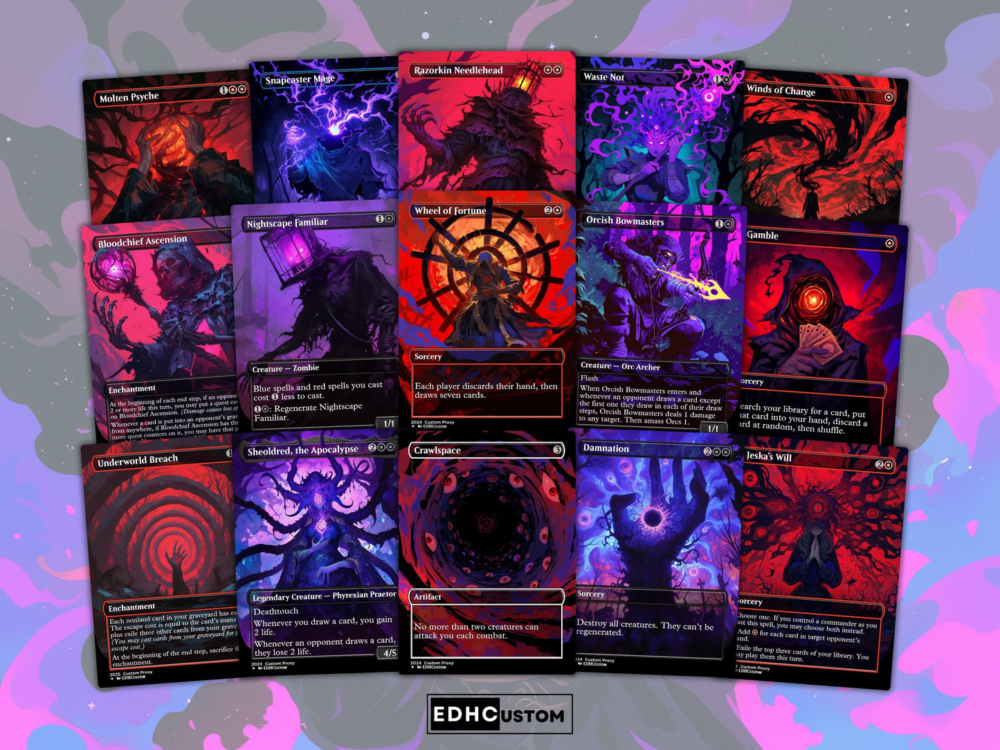 Nekusar Wheels Proxy Deck 100 Cards + Sideboard + Tokens | Premium Quality Custom MTG Proxies for EDH Commander