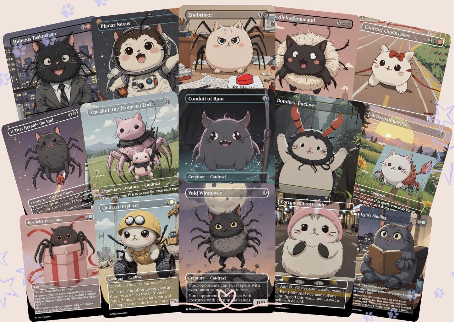 Ulalek Catdrazi Meme Eldrazi Proxy Commander Deck, 100 Cards + 5 Free Tokens | Cute Custom Full Art | MuraProxyArt