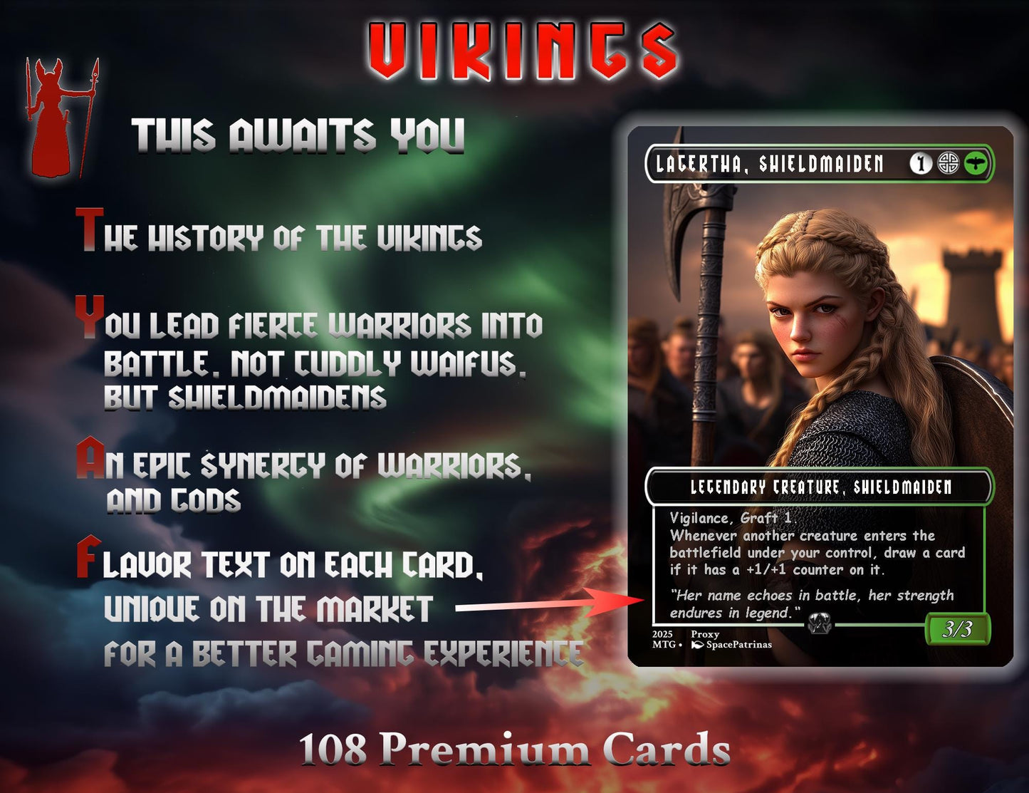 Vikings Commander Deck | 108 Proxy Cards | Viking Deck | TCG Commander Deck | Trading Cards Private Use | Mtg Proxy | DIY Cards | EDH Deck