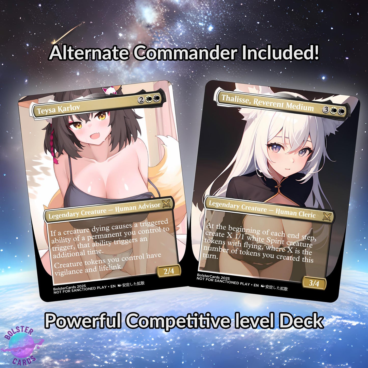 Orzhov Token Anime Style Waifu Tribal Commander Deck Special Edition Custom Proxy Deck Art For EDH High Quality Cards 108 Cards