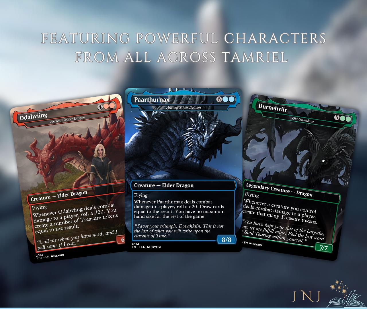 Skyrim Themed Commander Deck Proxies, Multi Colour Combo, 120+ Unique Cards, Quality Custom Card Proxy for Commander EDH
