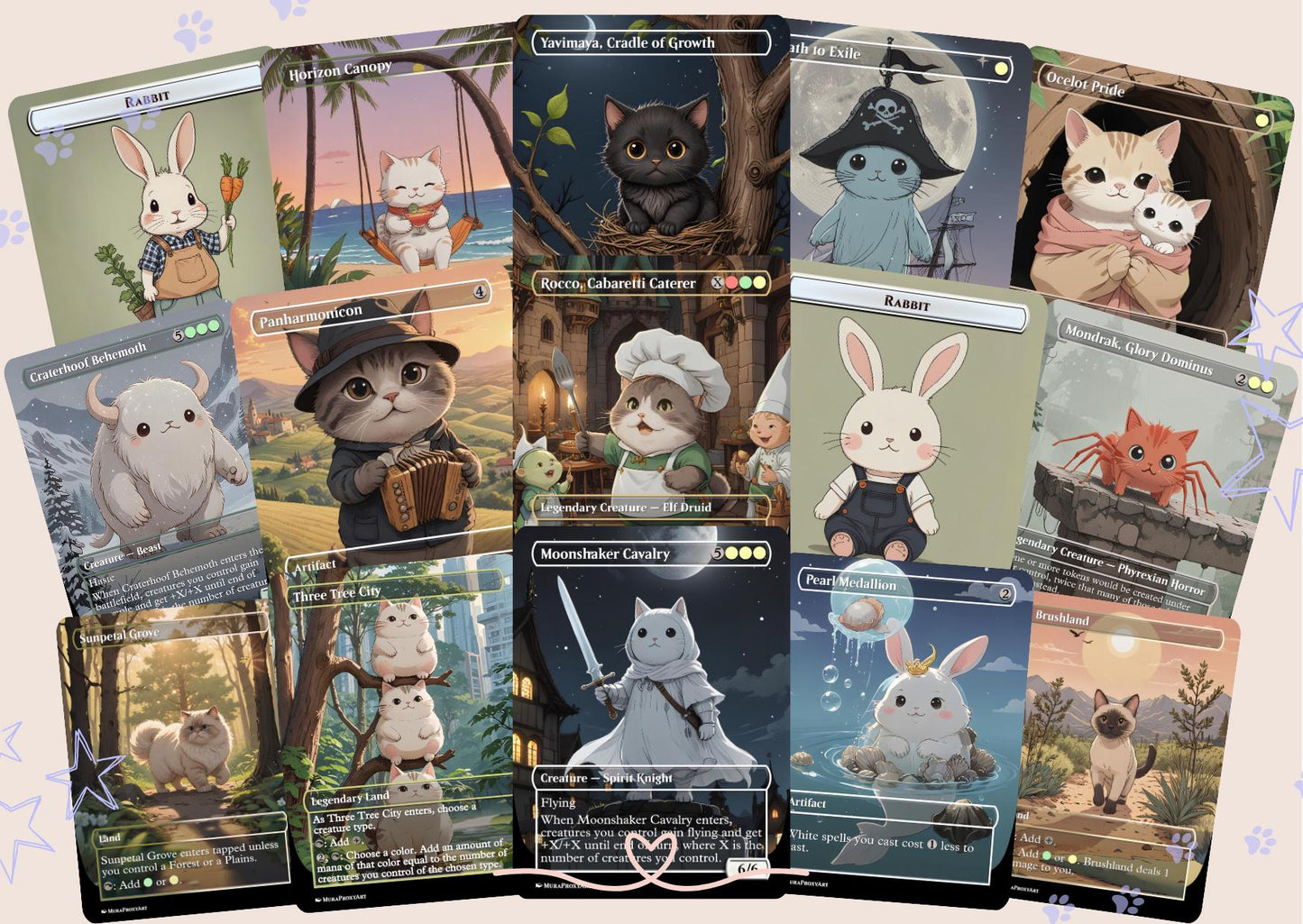 Baylen Hare Apparent Proxy Commander Deck, 100 Cards + 8 Free Tokens | Cute Custom Full Art | MuraProxyArt