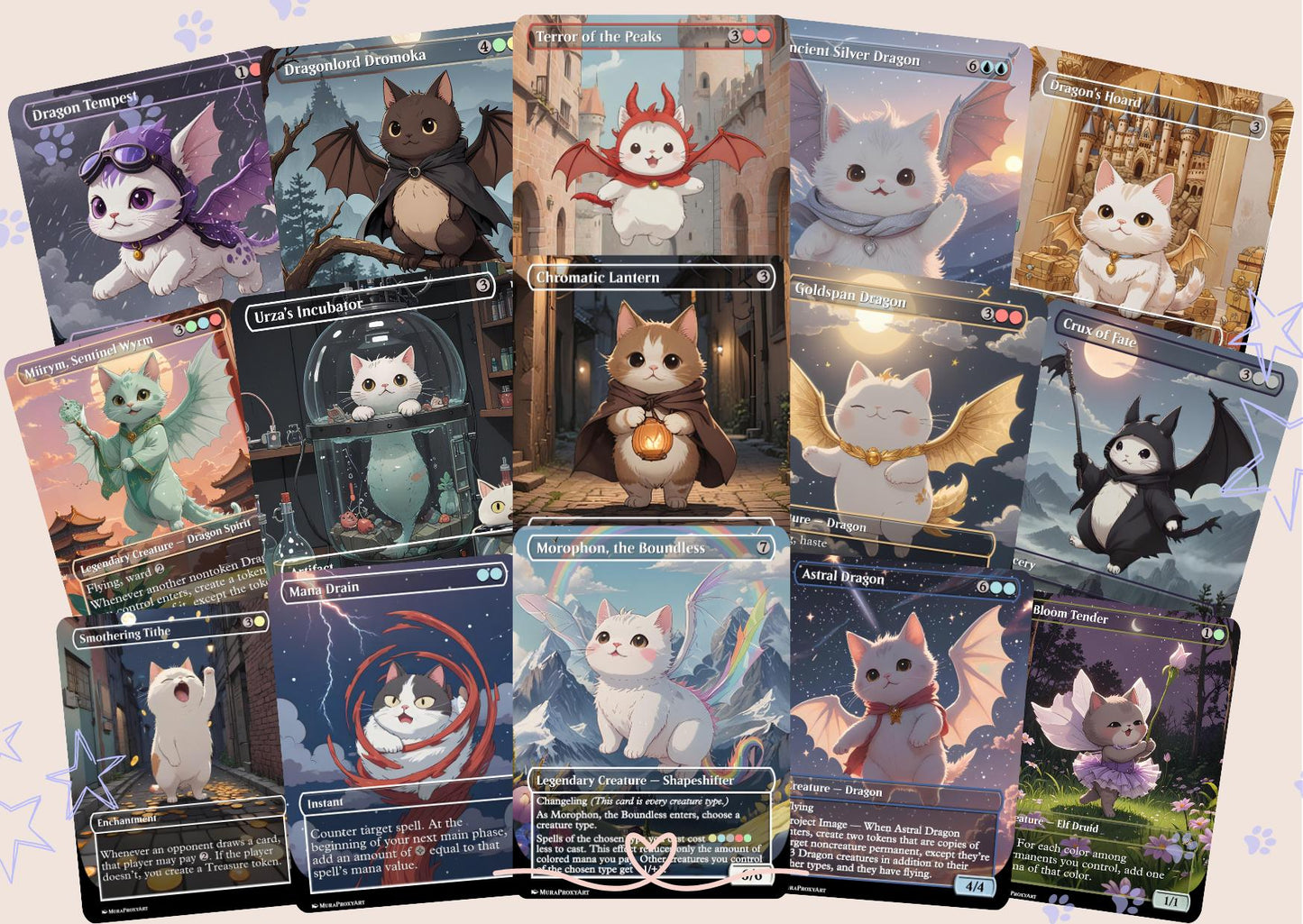 Ur-Dragon Proxy Commander Deck, 100 Cards + 8 Free Tokens | Cute Custom Full Art | MuraProxyArt