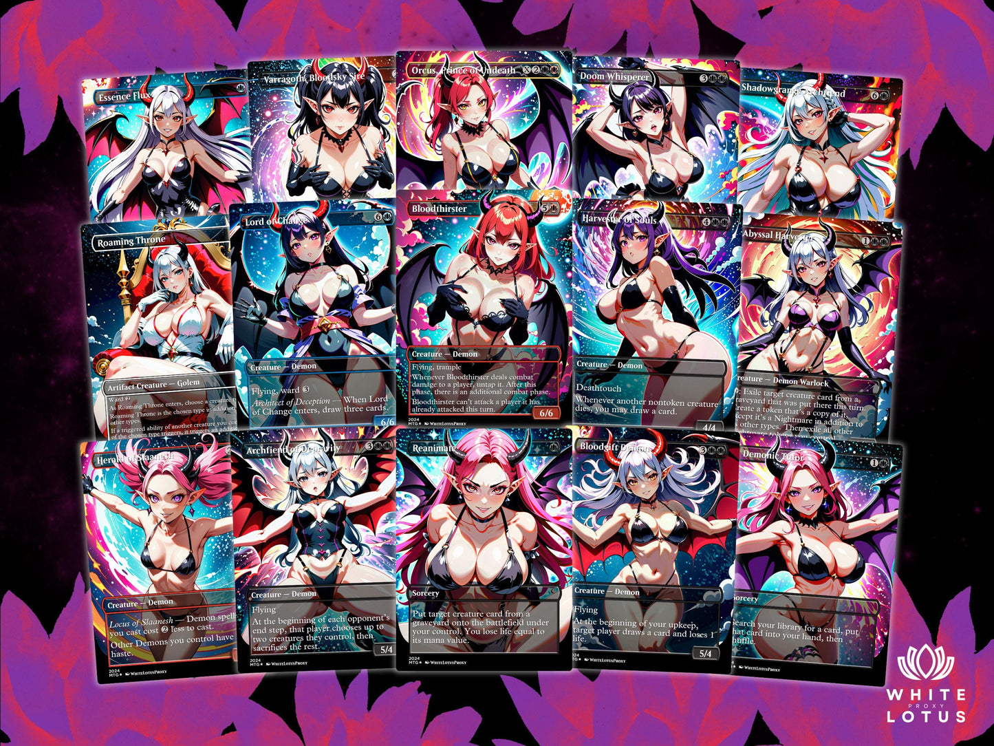 Demon Tribal Anime Style Waifu Proxy Commander Deck Special Edition Custom MTG EDH Deck English High Quality Cards