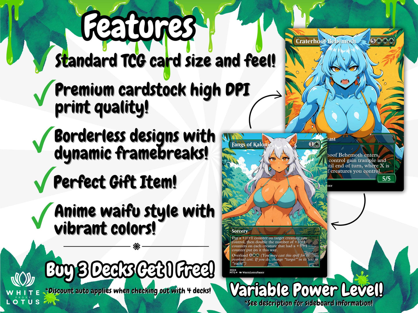 Ooze Tribal / Slime Storm Anime Style Waifu Proxy Commander Deck Special Edition Custom MTG EDH Deck English High Quality Cards