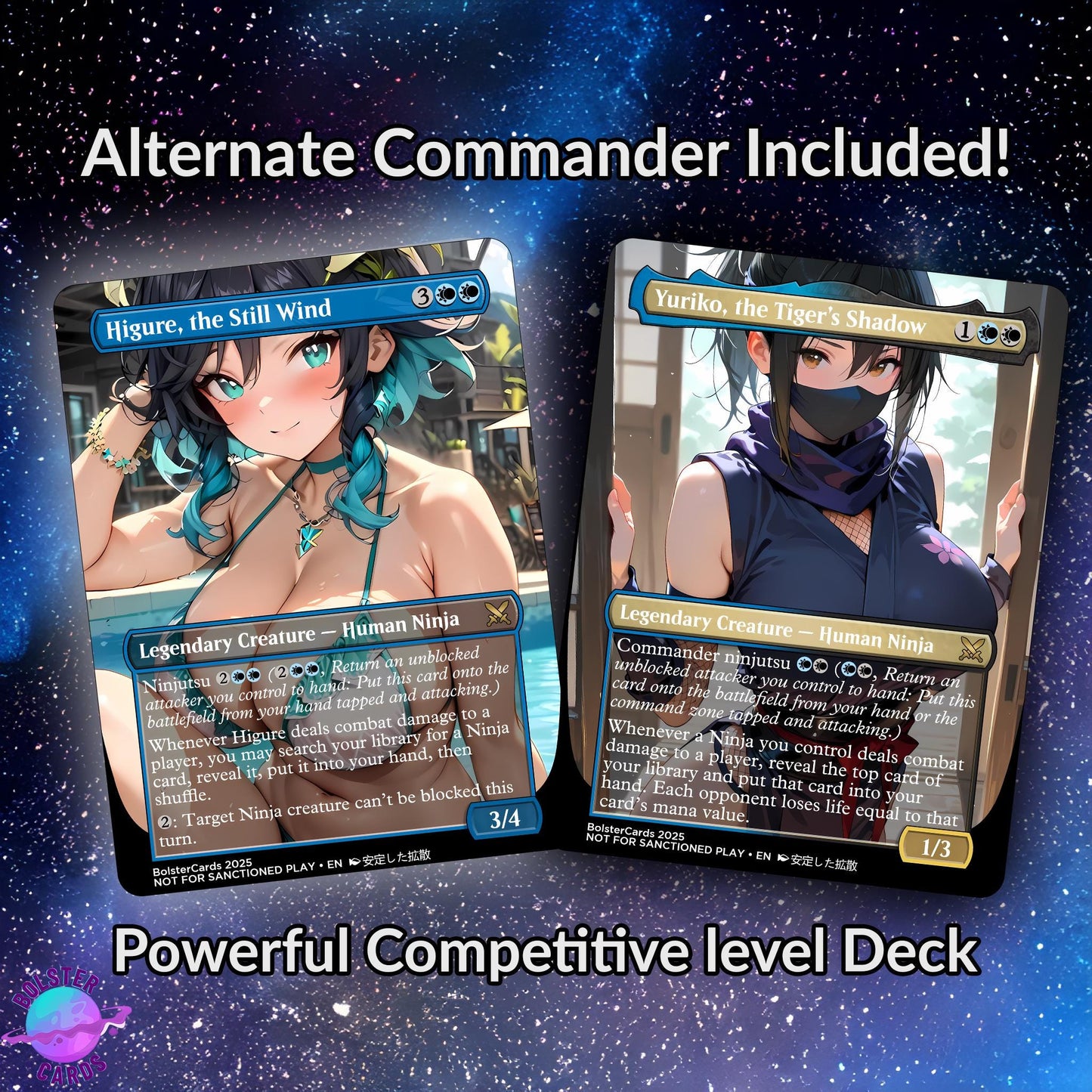 Yuriko, the Tiger's Shadow Anime Waifu Proxy Custom Card TCG Foil/NonFoil Mature Gorgeous Anime Art For EDH Commander Gift For Him/Her