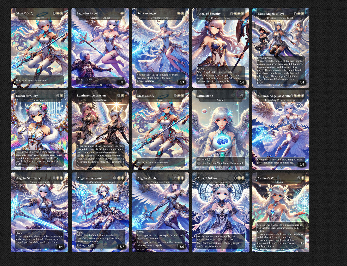 Edgar Markov Anime Style Waifu Tribal Commander Deck Special Edition Custom Proxy Deck Art For EDH High Quality Cards 108 Cards