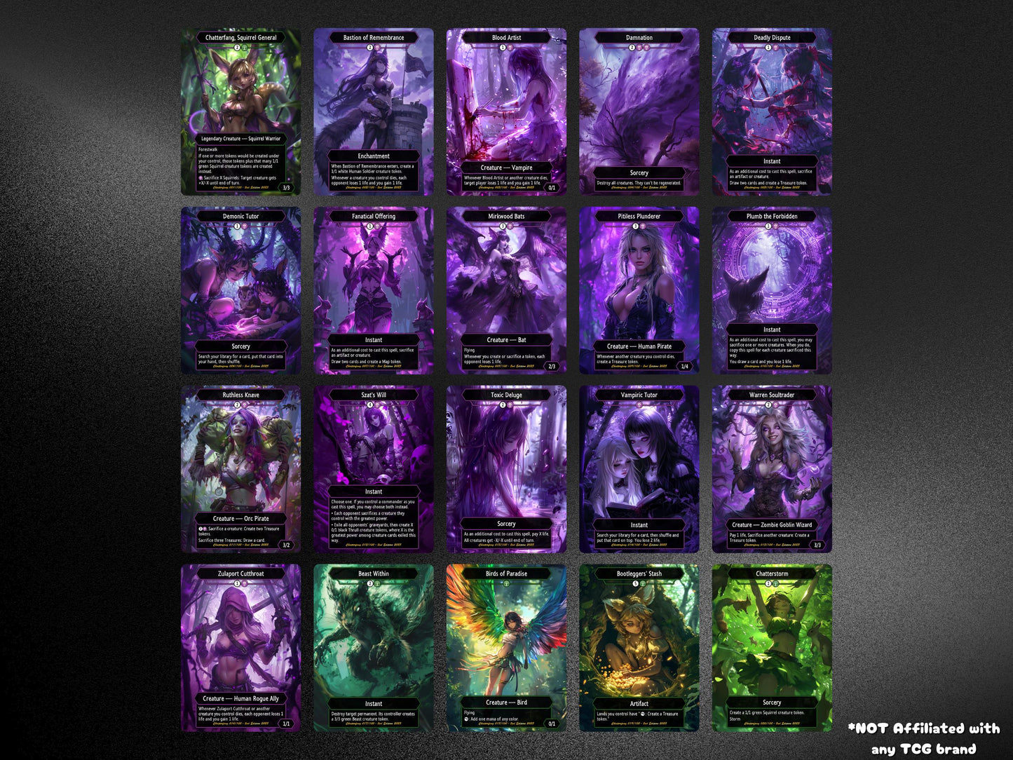 Chatterfang Commander Squirrel Deck – Custom Cards for Casual Play
