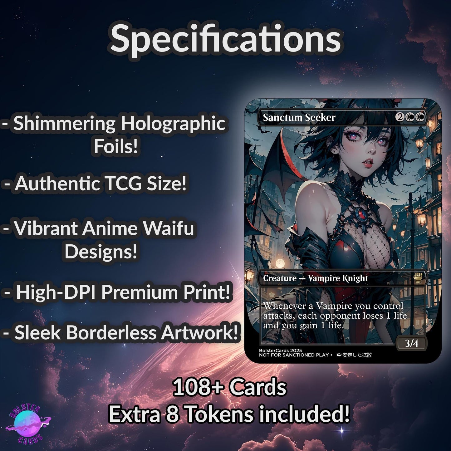 Edgar Markov Anime Style Waifu Tribal Commander Deck Special Edition Custom Proxy Deck Art For EDH High Quality Cards 108 Cards