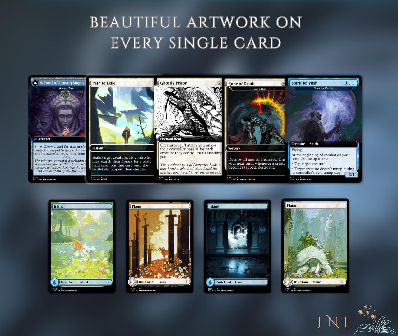 Elden Ring Themed Proxy Dual-Commander Deck, Azorius Control/Voltron, 100+ Unique Cards.