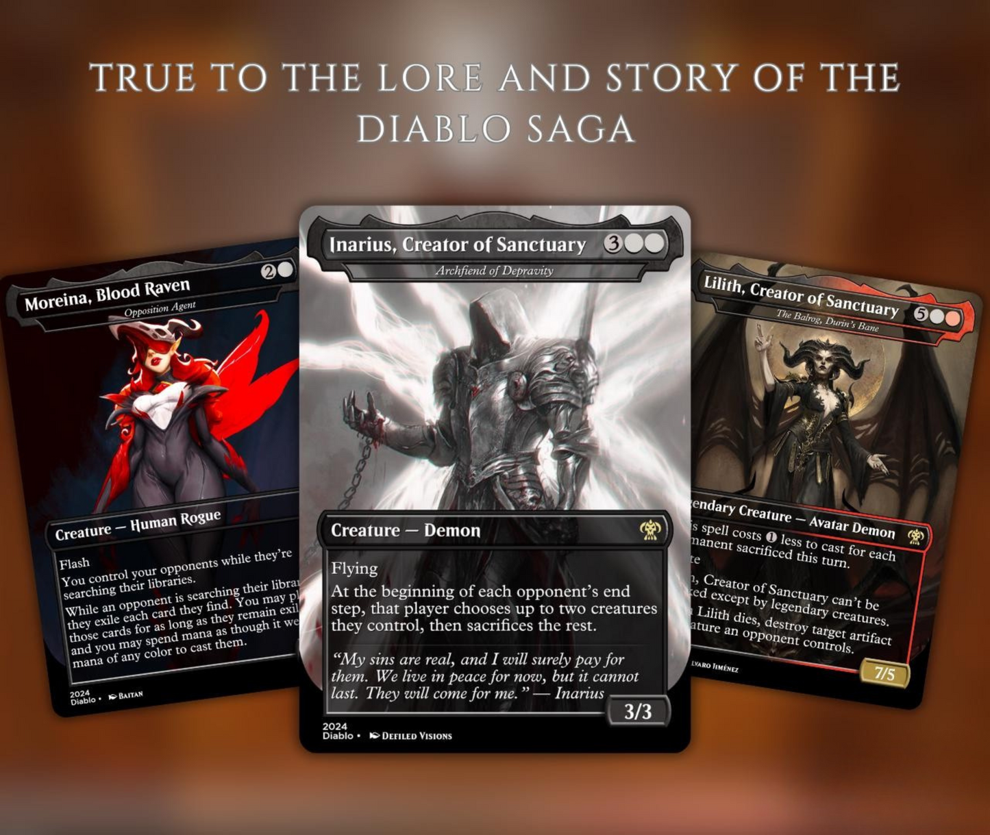 Diablo Themed Commander Deck Proxies, Demon Tribal/Reanimation, 105+ Unique Cards, High Quality Custom Card Proxy Replicas for Commander EDH