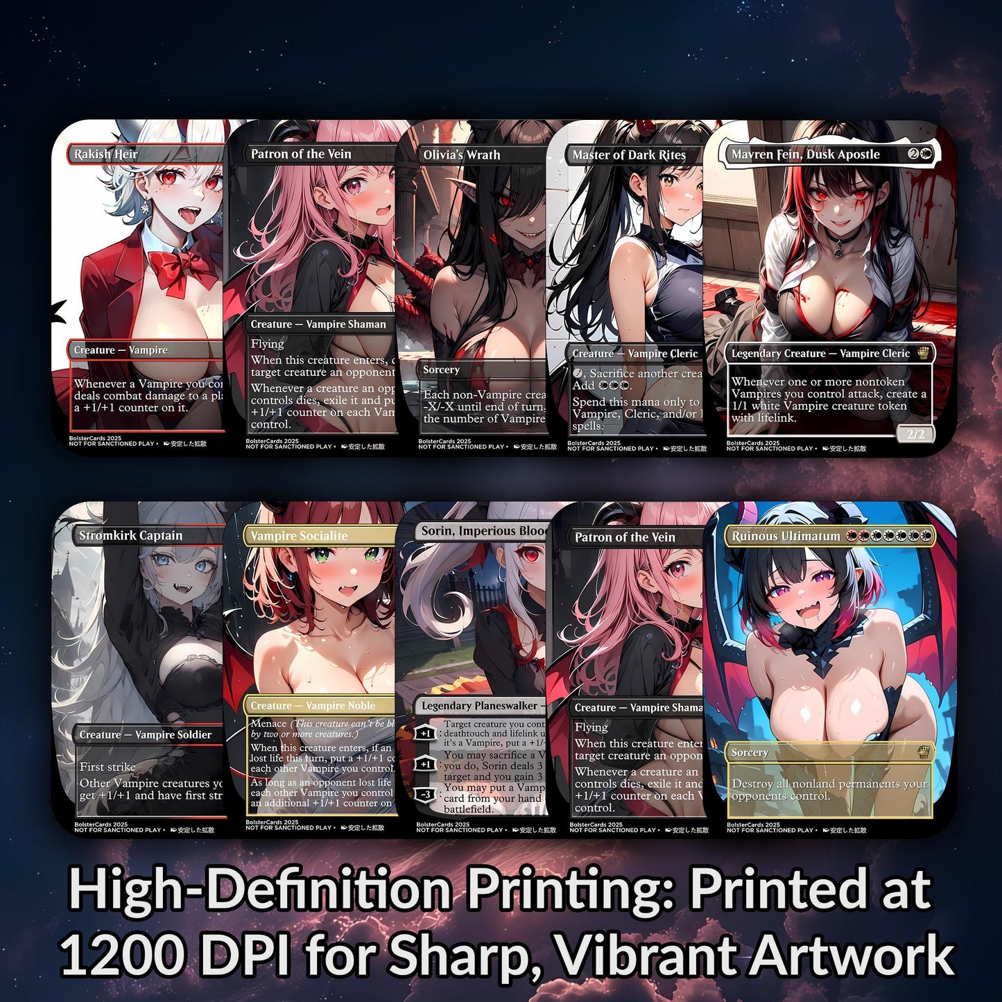 Edgar Markov Anime Style Waifu Tribal Commander Deck Special Edition Custom Proxy Deck Art For EDH High Quality Cards 108 Cards