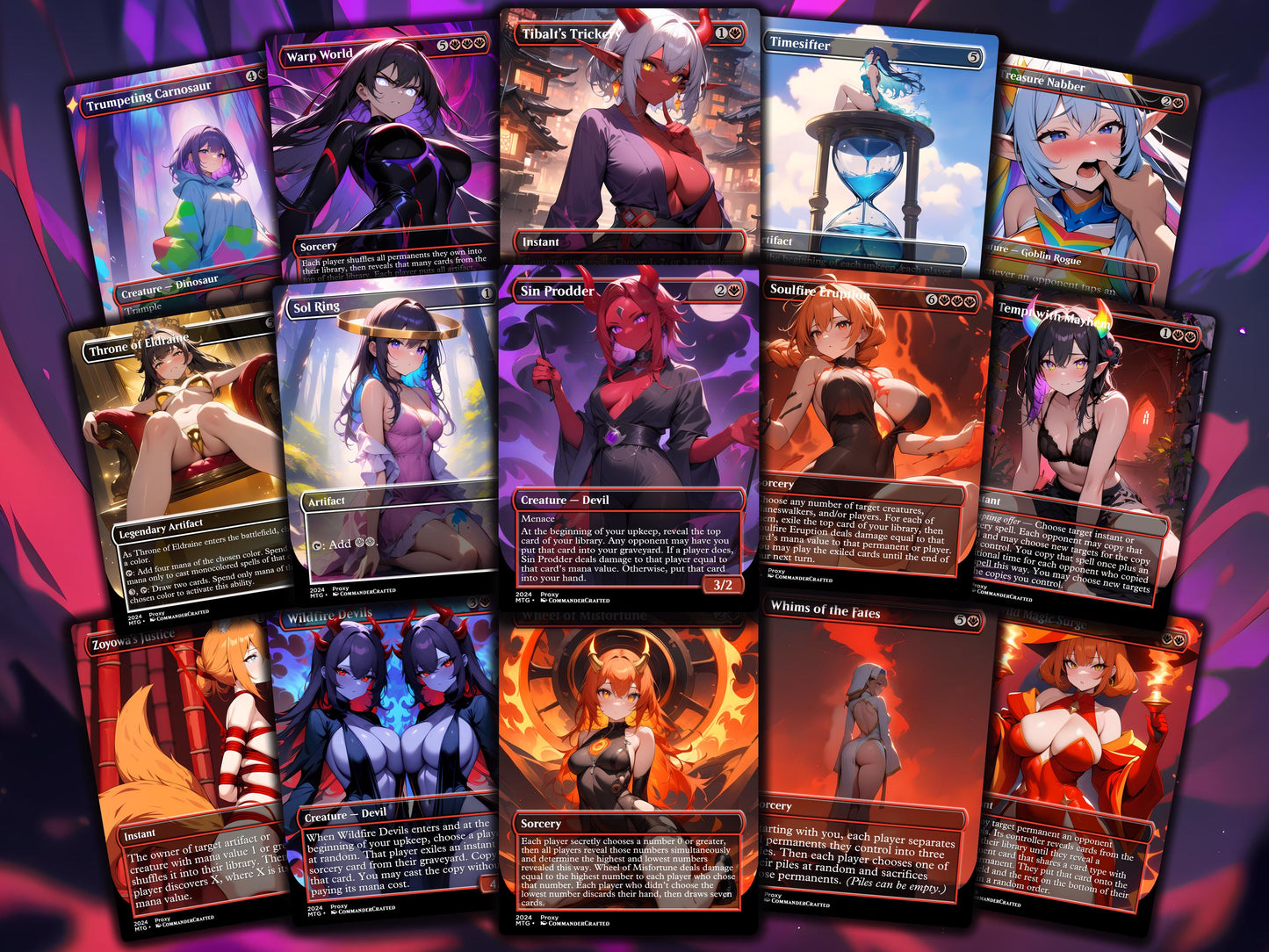Chaos Commander Deck Zurzoth Custom MTG Cards Premium Proxy Cards Complete EDH Deck Premium Quality