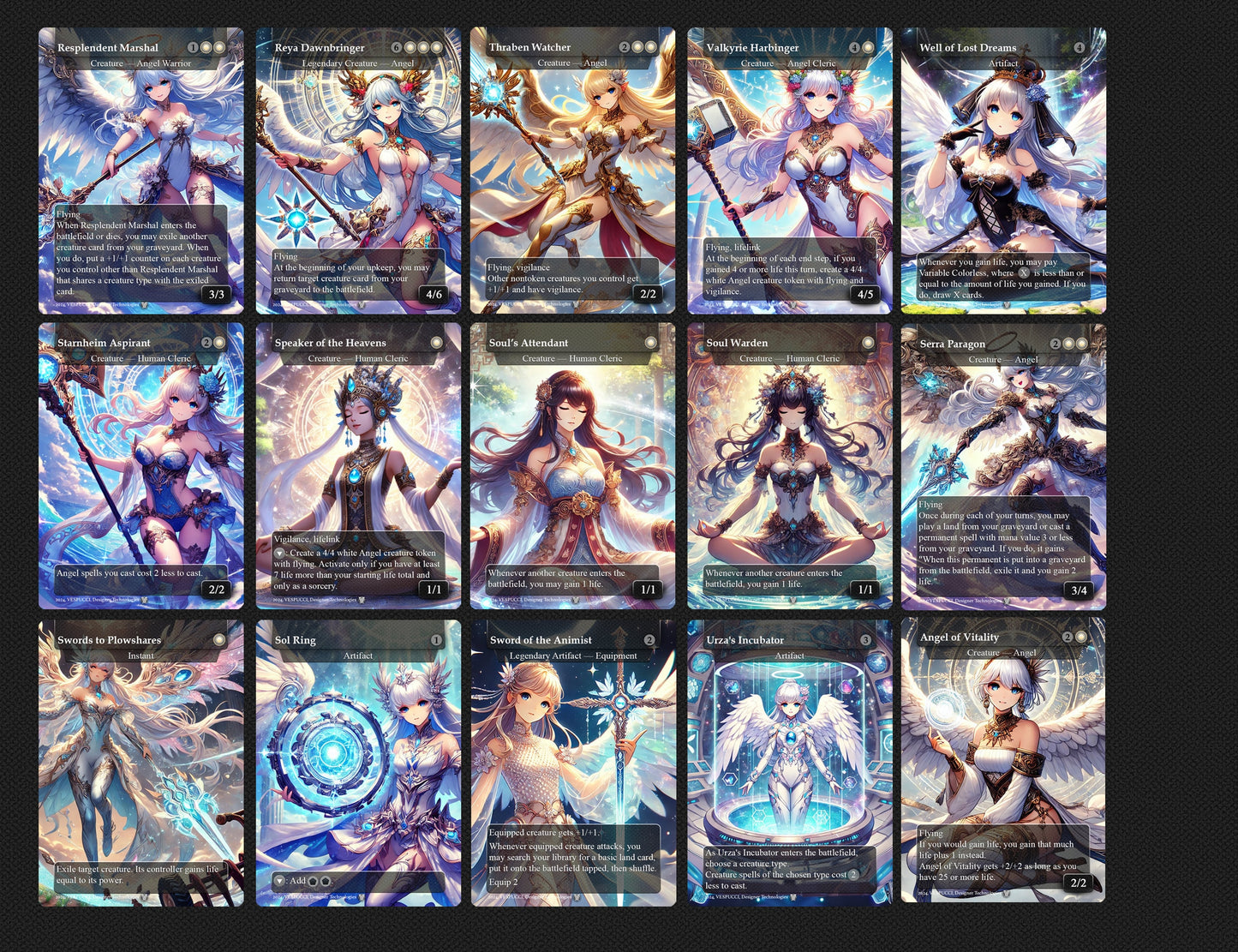 Edgar Markov Anime Style Waifu Tribal Commander Deck Special Edition Custom Proxy Deck Art For EDH High Quality Cards 108 Cards