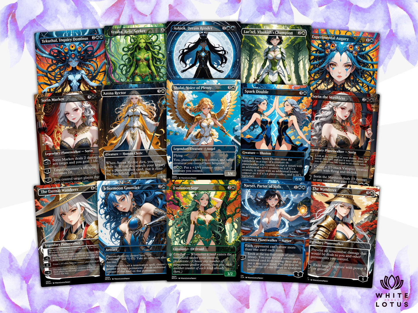 Atraxa SUPERFRIENDS Anime Waifu Proxy Commander Deck Custom Proxy EDH English High Quality Cards