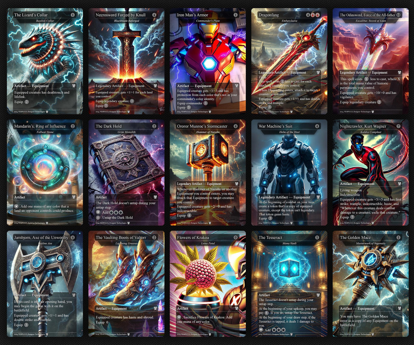 Captain America EDH Deck, 113 Cards, 13 Sideboard, Includes all major characters, Captain America Equipment Deck, Custom Proxies