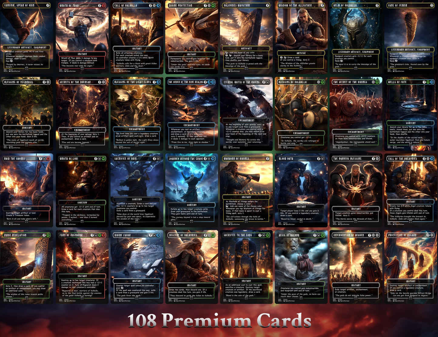 Vikings Commander Deck | 108 Proxy Cards | Viking Deck | TCG Commander Deck | Trading Cards Private Use | Mtg Proxy | DIY Cards | EDH Deck
