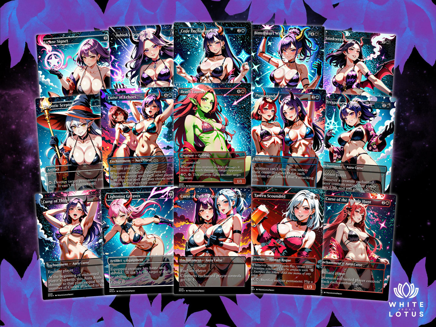 Curse Tribal Anime Waifu Ready to Play Proxy Commander Deck Custom Proxy EDH Curse Tribal English High Quality Cards