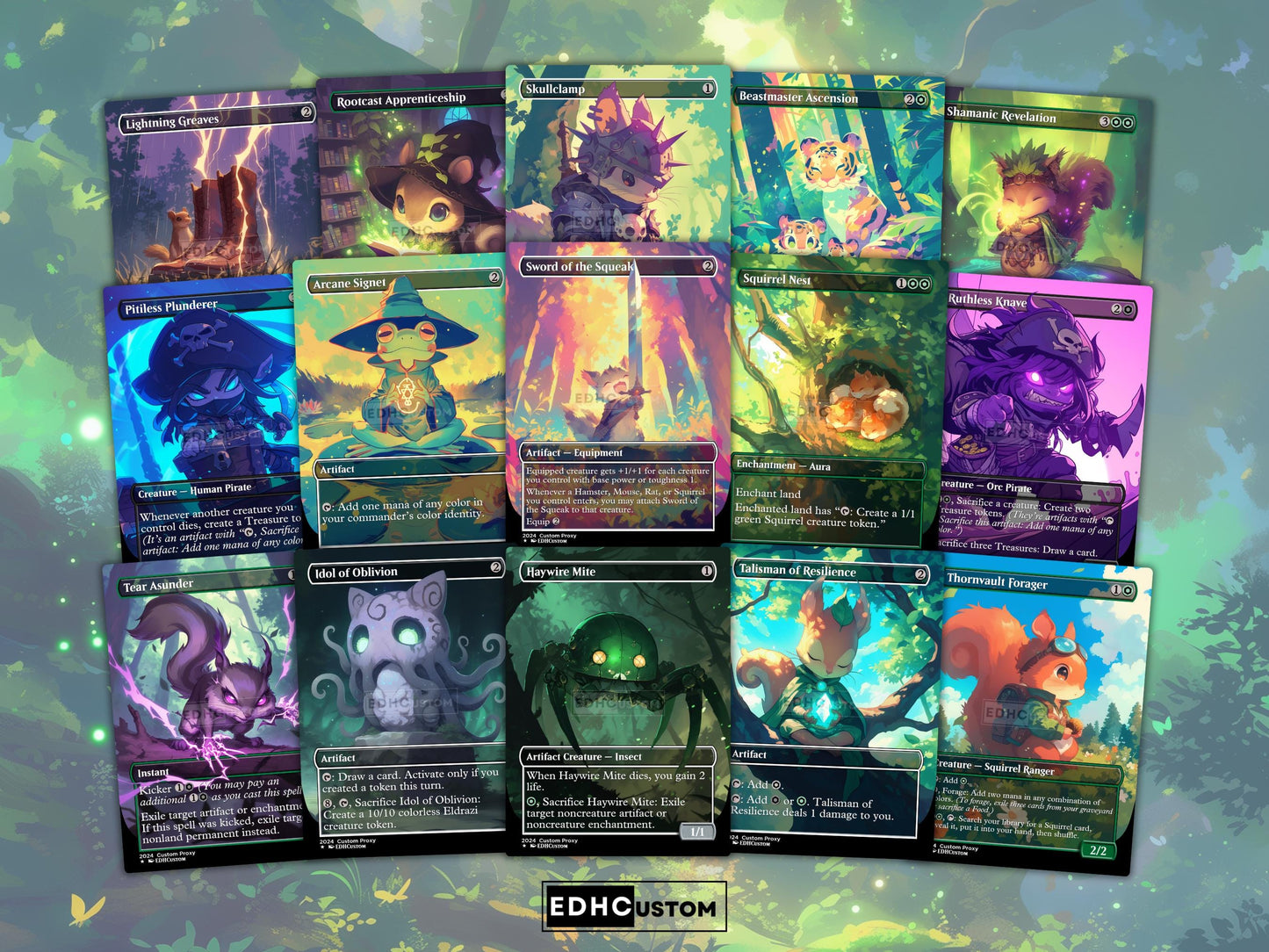 Squirrel Proxy Deck Chatterfang Combo 100 Cards + Sideboard + Tokens | Premium Quality Custom MTG Proxies for EDH Commander