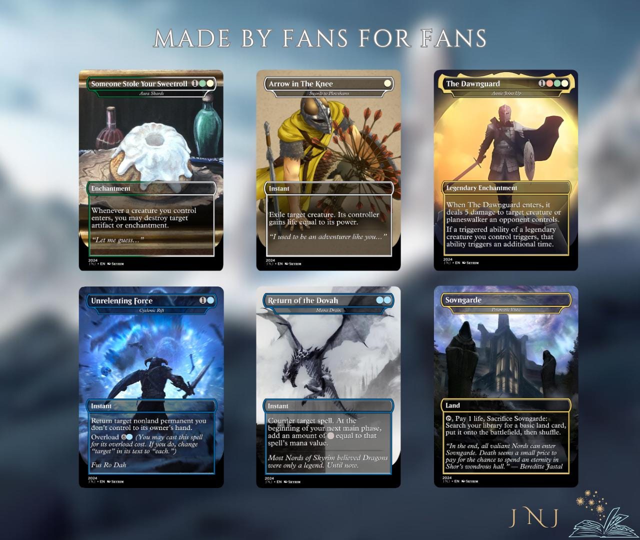 Skyrim Themed Commander Deck Proxies, Multi Colour Combo, 120+ Unique Cards, Quality Custom Card Proxy for Commander EDH