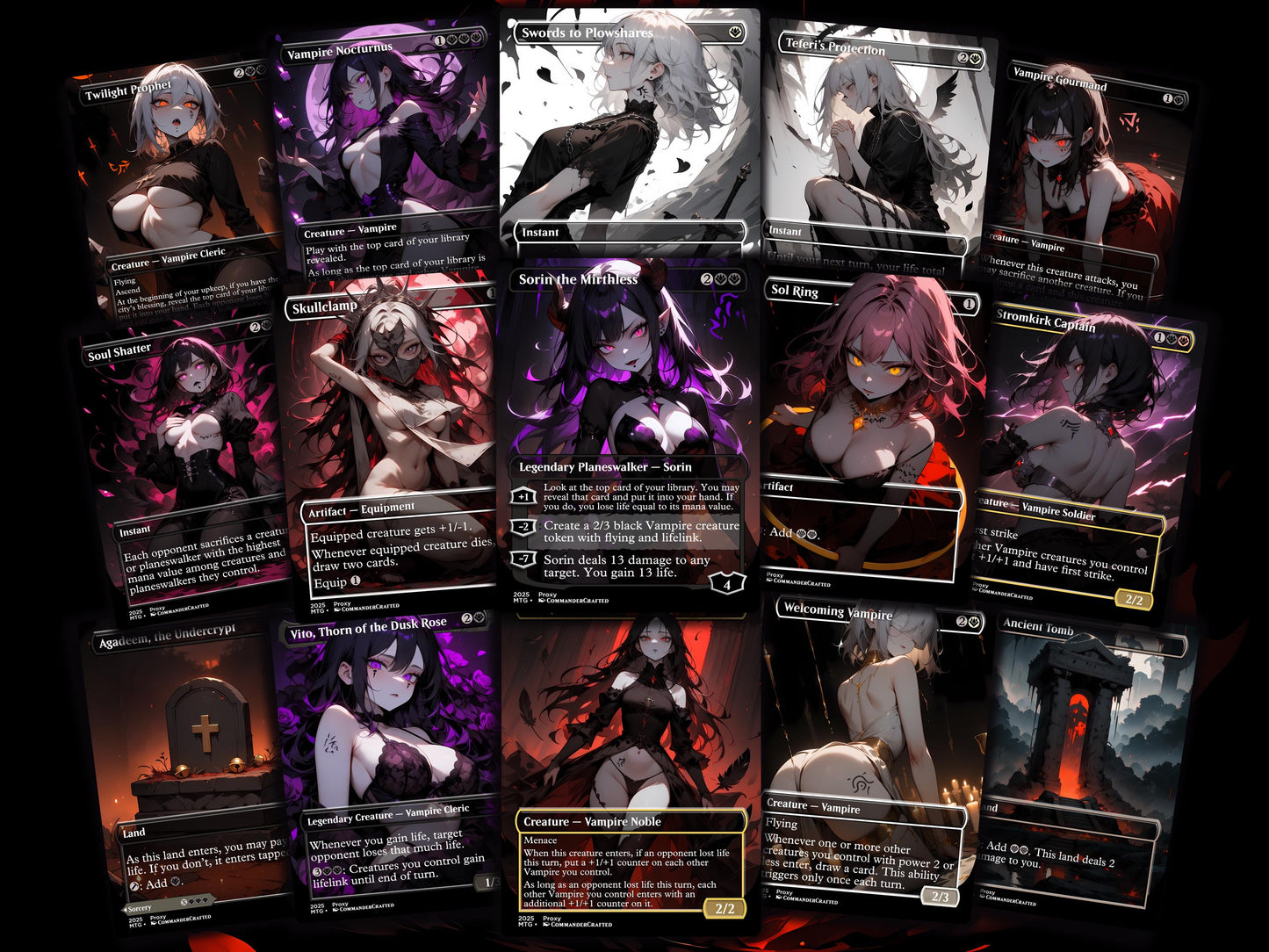 Vampire Tribal Commander Deck Edgar Markov Complete EDH Deck Proxy Deck