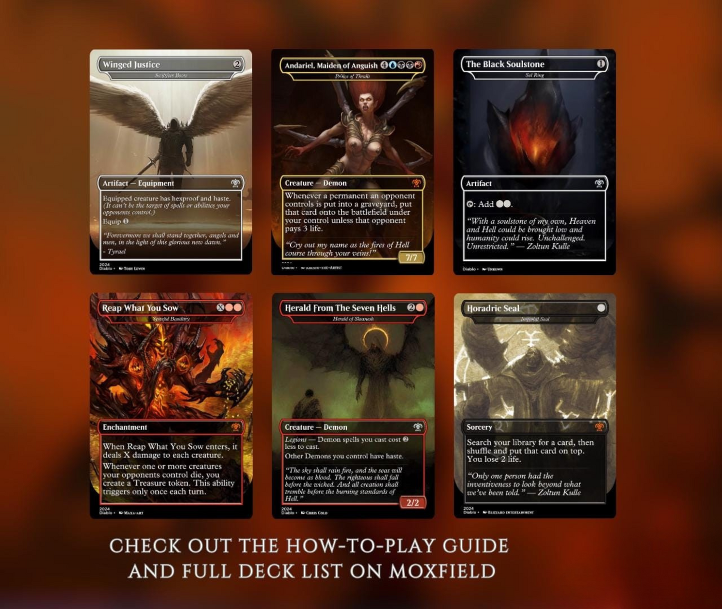 Diablo Themed Commander Deck Proxies, Demon Tribal/Reanimation, 105+ Unique Cards, High Quality Custom Card Proxy Replicas for Commander EDH
