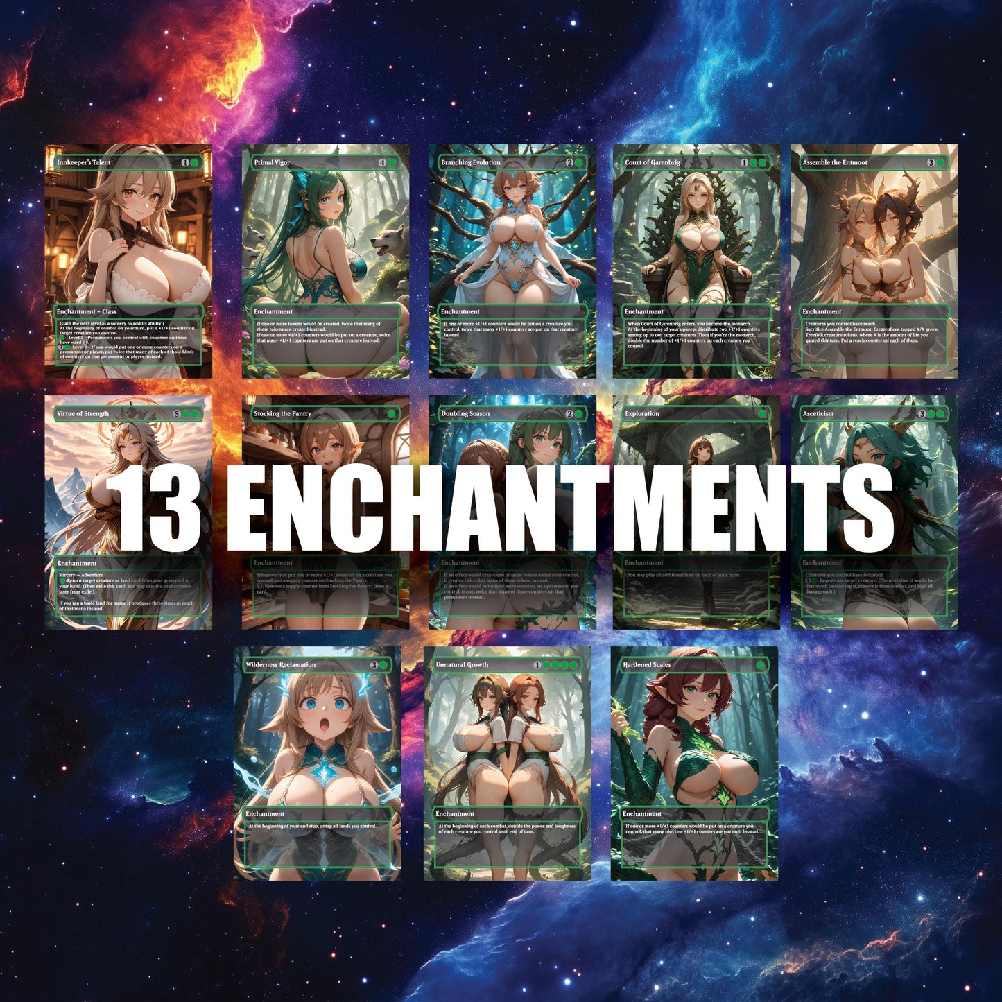 Mono Green Waifu Wonderland – Custom Proxy MTG Commander Deck | Bristly Bill. Spiky, Sassy, Landfall Commander