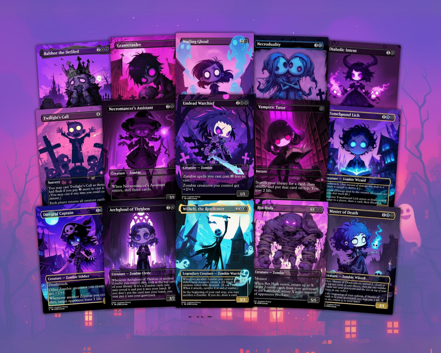 Zombies Proxy Deck Gisa and Geralf 100 Cards + Sideboard + Tokens | Premium Quality Custom MTG Proxies for EDH Commander