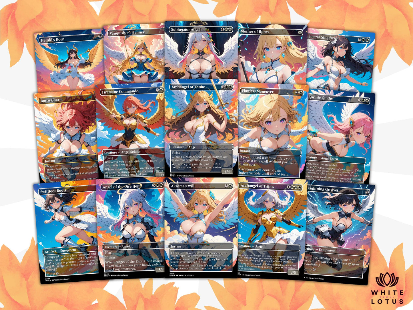 Aurelia Angels Extra Combats Anime Waifu Proxy Commander Deck Custom Proxy EDH Angel English High Quality Cards