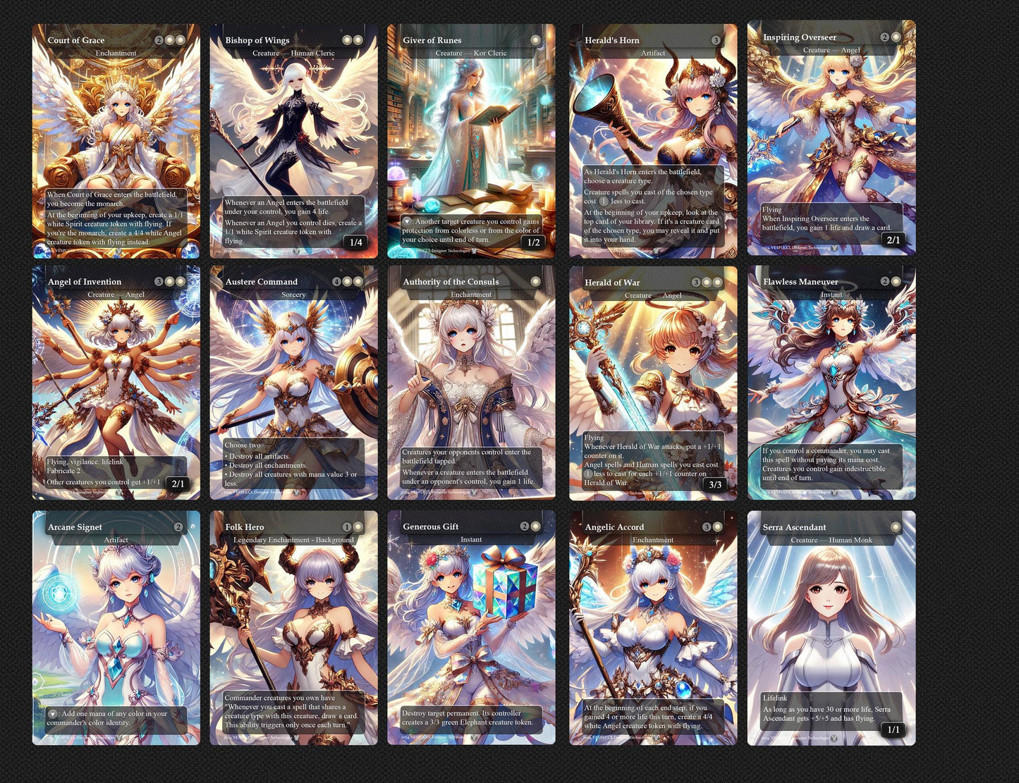 Edgar Markov Anime Style Waifu Tribal Commander Deck Special Edition Custom Proxy Deck Art For EDH High Quality Cards 108 Cards
