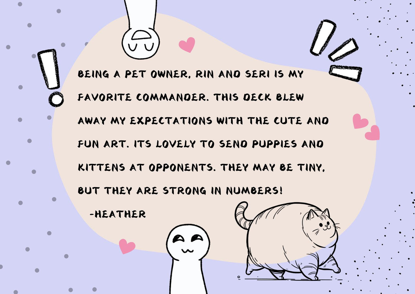 Rin and Seri Cat Dog Proxy Commander EDH Deck, 100 Cards + 8 Free Tokens | Cute Custom Full Art | MuraProxyArt